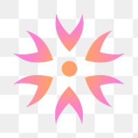 PNG gradient business logo element, floral collage design