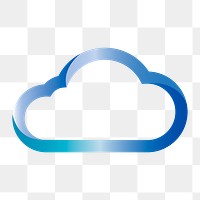 PNG blue cloud business logo element, modern design