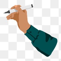 Hand holing pen png sticker, business graphic