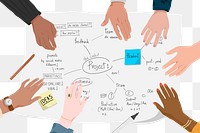 Strategic planning png transparent background, business people's hands