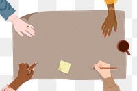 Business meeting png, diverse hands frame illustration