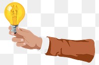 Hand holing bulb png sticker, business graphic