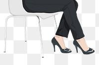 Successful businesswoman png transparent background, aesthetic high heels