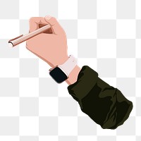 Hand holing pen png sticker, business graphic