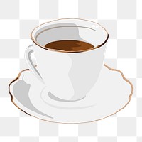 Espresso coffee png clipart, beverage aesthetic on transparent background