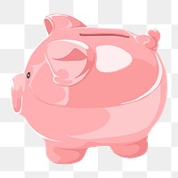 Piggy bank png clipart, savings & finance illustration on transparent background