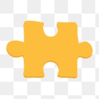 Yellow jigsaw png sticker, autism awareness symbol