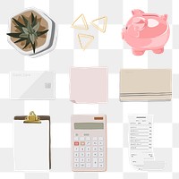 Business owner lifestyle png sticker, aesthetic illustration set on transparent background