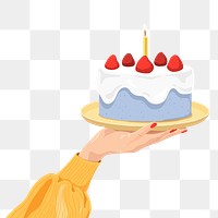 Birthday cake png, journal sticker design