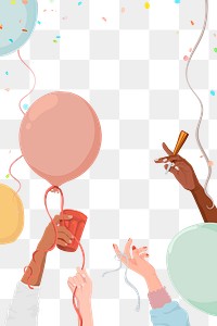 Party border png sticker, celebration illustration design