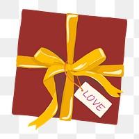 Valentine's present png, festive object sticker illustration design