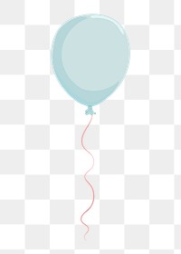 Blue helium balloon png sticker, party element illustration design