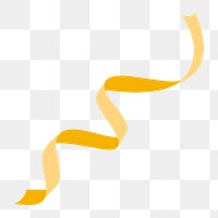 curled gold ribbon png sticker, party element illustration design