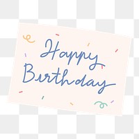 Birthday card png sticker, celebration illustration design