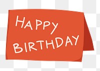 Orange birthday card png sticker, celebration illustration design