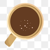 Hot chocolate png sticker, aerial view, drink illustration design
