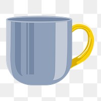 Blue mug png sticker, drink illustration design