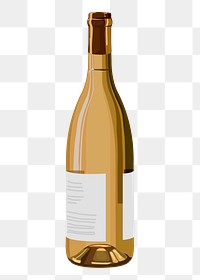 Brown wine bottle png sticker, drink illustration design