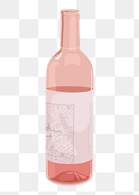 Rose wine bottle png sticker, drink illustration design