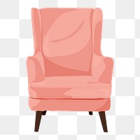 Modern pink armchair png sticker, furniture illustration design