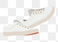 White canvas shoes png sticker, streetwear fashion illustration design