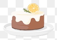 Lemon cake png, food sticker illustration