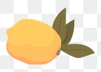 Lemon png sticker, fruit illustration design