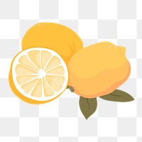 Lemon png sticker, fruit illustration design