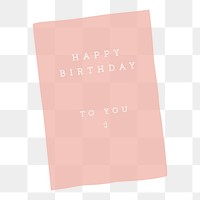 Pink birthday card png sticker, celebration illustration design