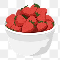 Strawberries png sticker, fruit illustration design