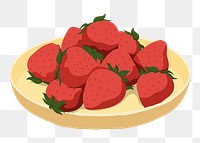 Strawberries png sticker, fruit illustration design