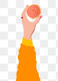 Cupcake png, food sticker, held by woman