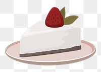 Strawberry cheesecake png, food sticker illustration