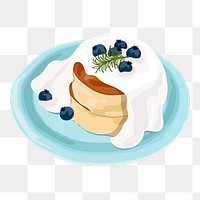  Blueberry pancake png, food sticker illustration