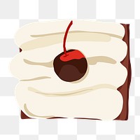 Chocolate cake png, journal sticker, food illustration design