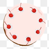 Strawberry cake png, food sticker illustration