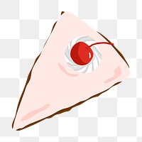 Strawberry cake png, food sticker illustration