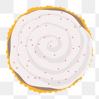 Cupcake png, white frosting flat lay, food sticker illustration