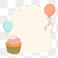 Birthday frame png, celebration sticker, copy space shape design, transparent background