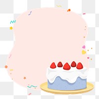 Birthday frame png, celebration sticker, copy space shape design, transparent background