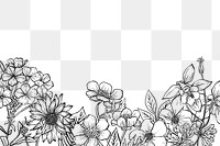 Flower border png hand drawn design, transparent background