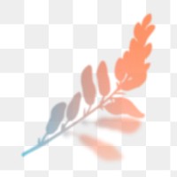 Gradient leaf png sticker, transparent background