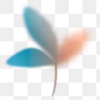 Gradient leaf png sticker, transparent background