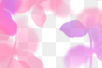 Pink gradient png leaf frame, with transparent background, aesthetic design.