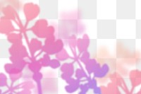 Pink gradient png flower border, with transparent background, aesthetic design.