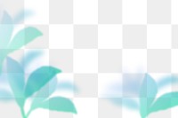 Gradient png leaf border, with transparent background, aesthetic design