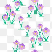 Floral pattern png, transparent background, pastel flower design