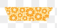 Flower washi tape png sticker, cute girly design, transparent background