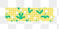 Floral washi tape png sticker, cute girly design, transparent background