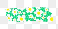 Daisy washi tape png sticker, cute girly design, transparent background